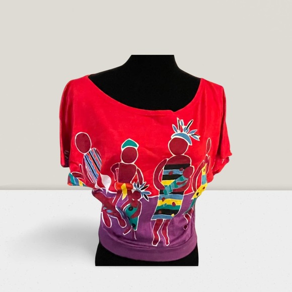 Pierre Cardin 80s Funky Bold Tee - Size Medium - Picture 1 of 5